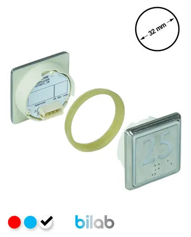 KDS STD BUTON, BEYAZ, KARE, SOMUNLU, SBS.25