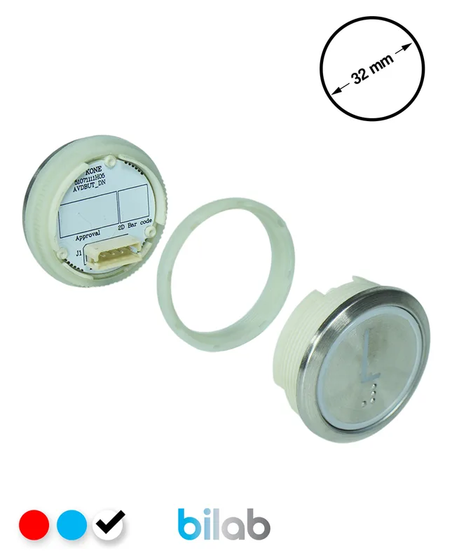 KONE KM863050G081H131 KDS STD BUTON, BEYAZ, YUVARLAK, SOMUNLU, SBS.L