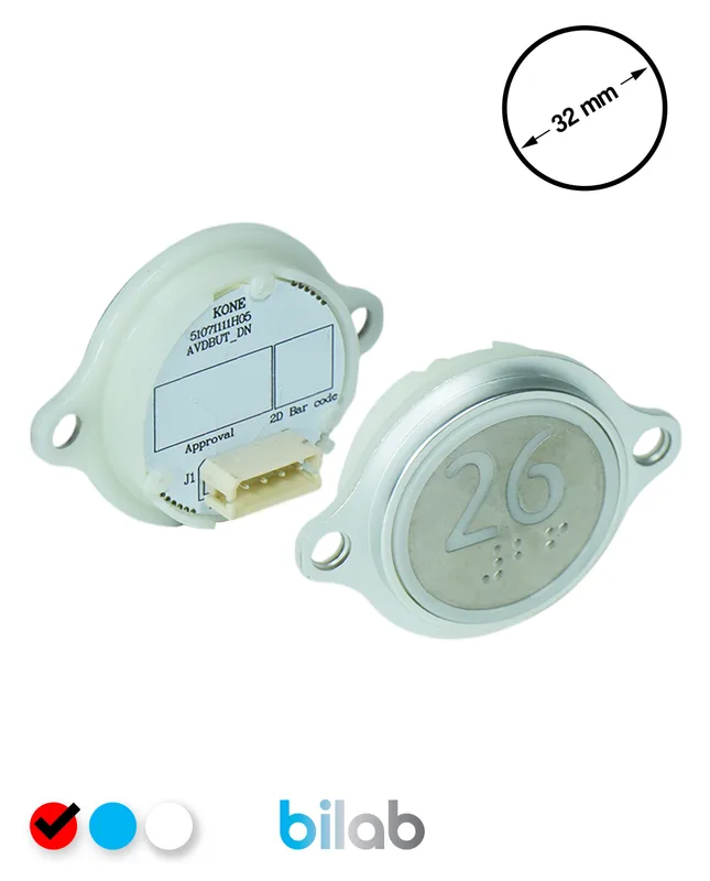 KONE KM863052G069H026 KDS STD BUTON, KIRMIZI, YUVARLAK, KULAKLI, SBS.26