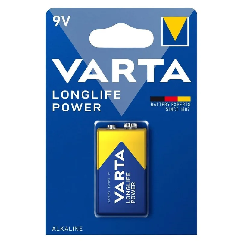 VARTA 4922 BATTERY, ALKALİN PİL, 9VDC, LONGLIFE POWER