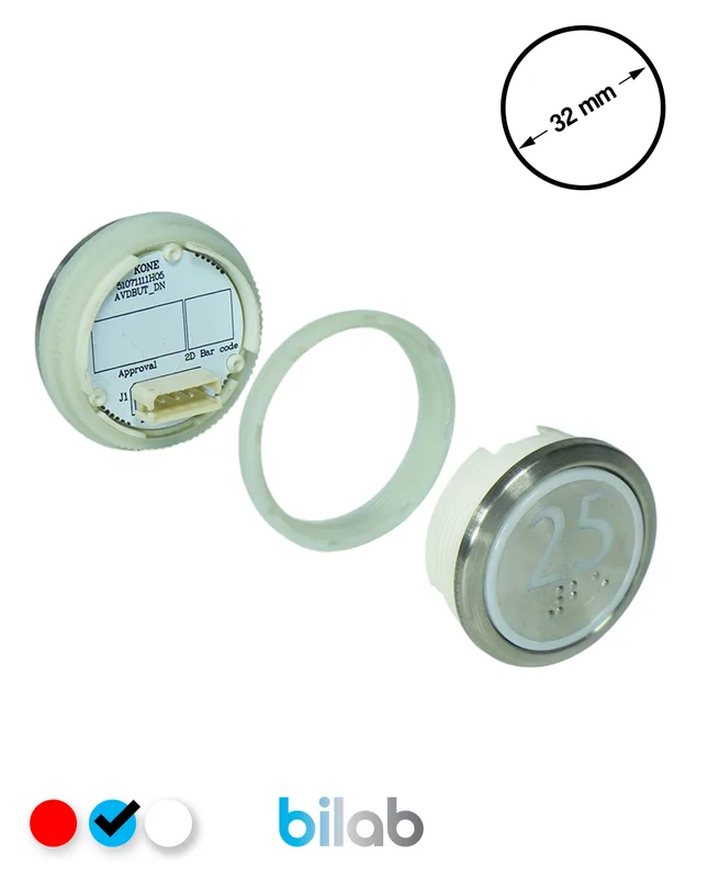 KONE KM863050G065H025 KDS STD BUTON, MAVİ, YUVARLAK, SOMUNLU, SBS.25