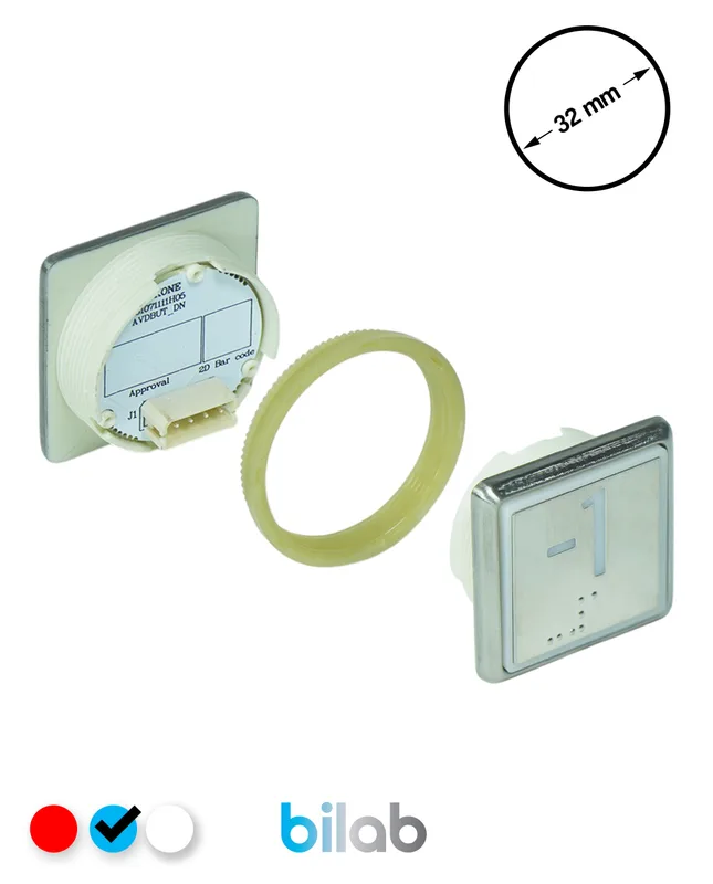 KONE KM863051G065H071 KDS STD BUTON, MAVİ, KARE, SOMUNLU, SBS.-1