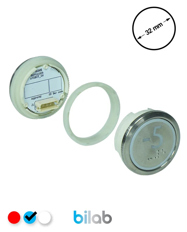 KONE KM863050G065H075 KDS STD BUTON, MAVİ, YUVARLAK, SOMUNLU, SBS.-5