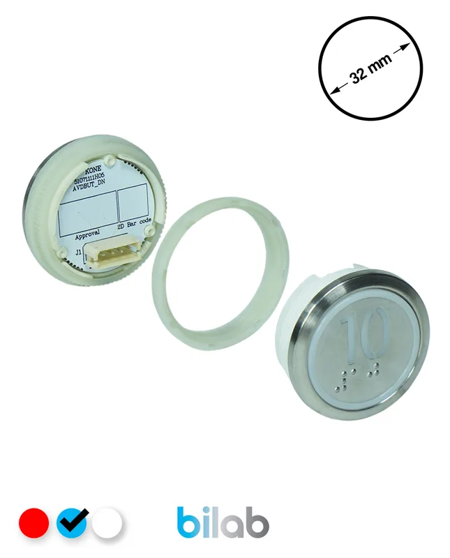KONE KM863050G065H010 KDS STD BUTON, MAVİ, YUVARLAK, SOMUNLU, SBS.10