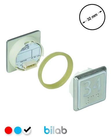 KDS STD BUTON, BEYAZ, KARE, SOMUNLU, SBS.34