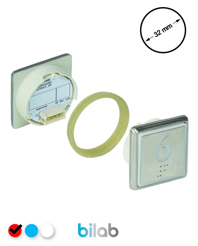 KONE KM863051G069H006 KDS STD BUTON, KIRMIZI, KARE, SOMUNLU, SBS.6