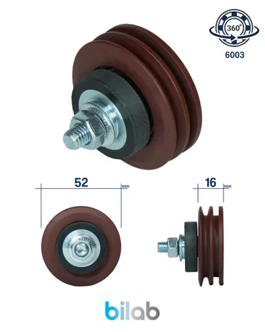 DOOR ROLLER, KAPI SENKRONİZASYON MAKARASI, D52, W16