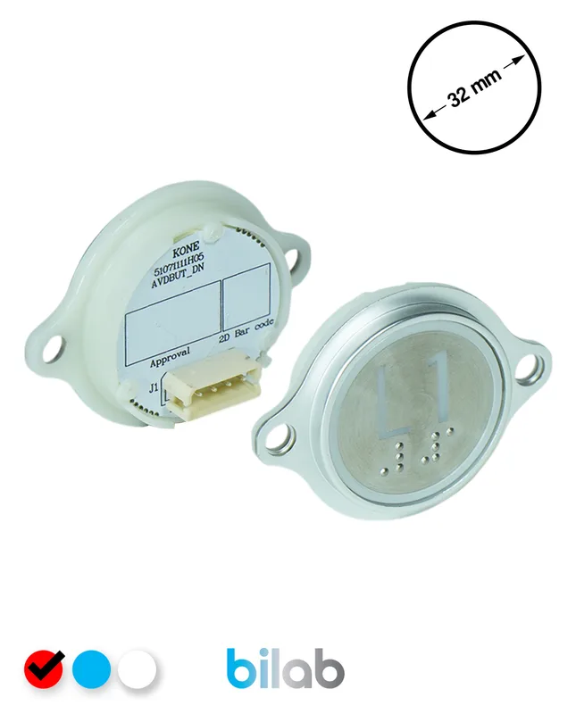 KONE KM863052G069H271 KDS STD BUTON, KIRMIZI, YUVARLAK, KULAKLI, SBS.L1