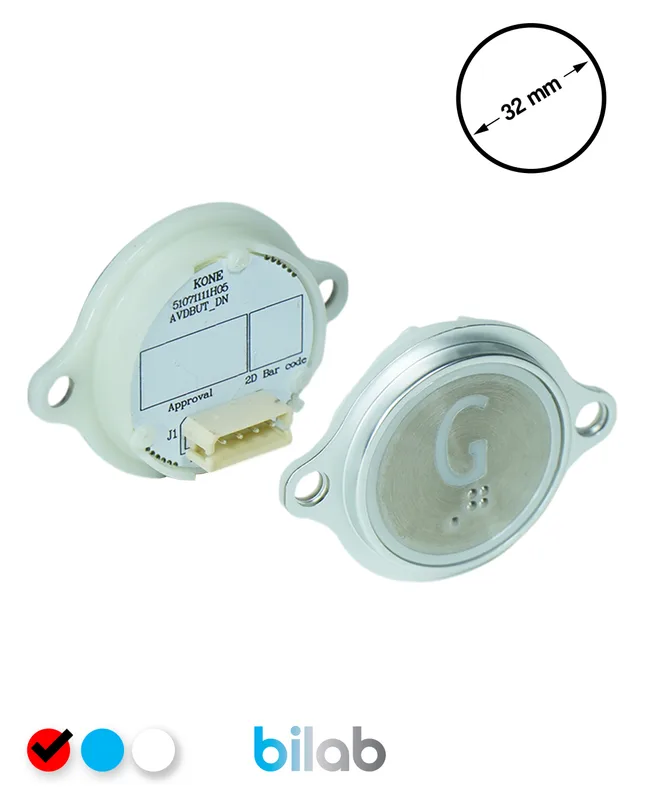 KONE KM863052G069H126 KDS STD BUTON, KIRMIZI, YUVARLAK, KULAKLI, SBS.G