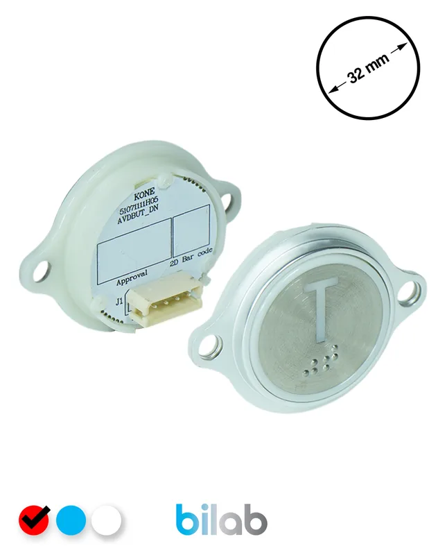 KONE KM863052G069H139 KDS STD BUTON, KIRMIZI, YUVARLAK, KULAKLI, SBS.T