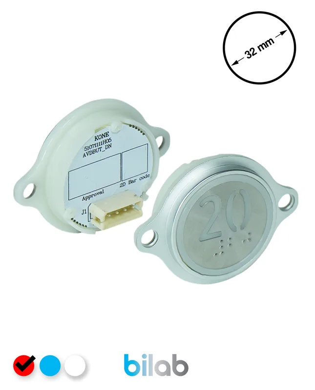 KONE KM863052G069H020 KDS STD BUTON, KIRMIZI, YUVARLAK, KULAKLI, SBS.20