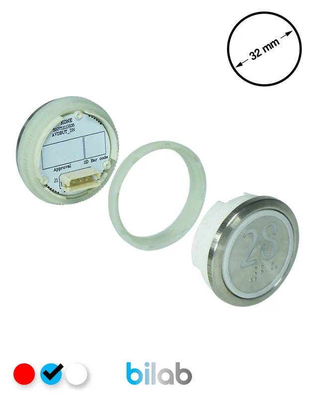 KONE KM863050G065H028 KDS STD BUTON, MAVİ, YUVARLAK, SOMUNLU, SBS.28