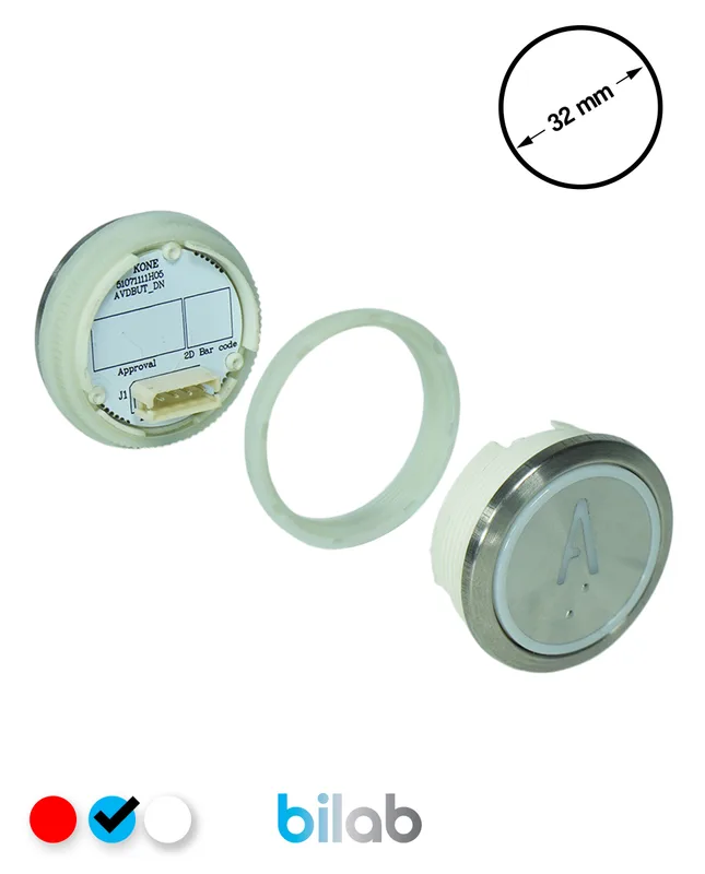 KONE KM863050G065H120 KDS STD BUTON, MAVİ, YUVARLAK, SOMUNLU, SBS.A