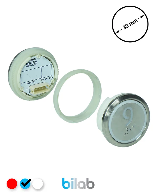 KONE KM863050G065H009 KDS STD BUTON, MAVİ, YUVARLAK, SOMUNLU, SBS.9