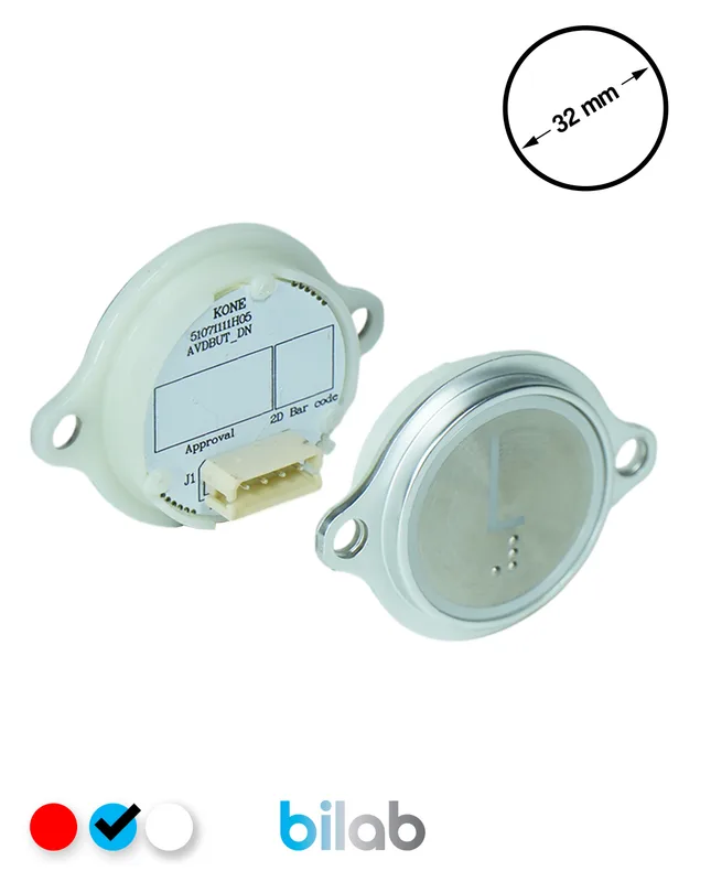 KONE KM863052G065H131 KDS STD BUTON, MAVİ, YUVARLAK, KULAKLI, SBS.L