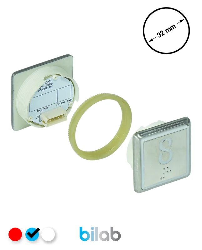 KONE KM863051G065H008 KDS STD BUTON, MAVİ, KARE, SOMUNLU, SBS.8