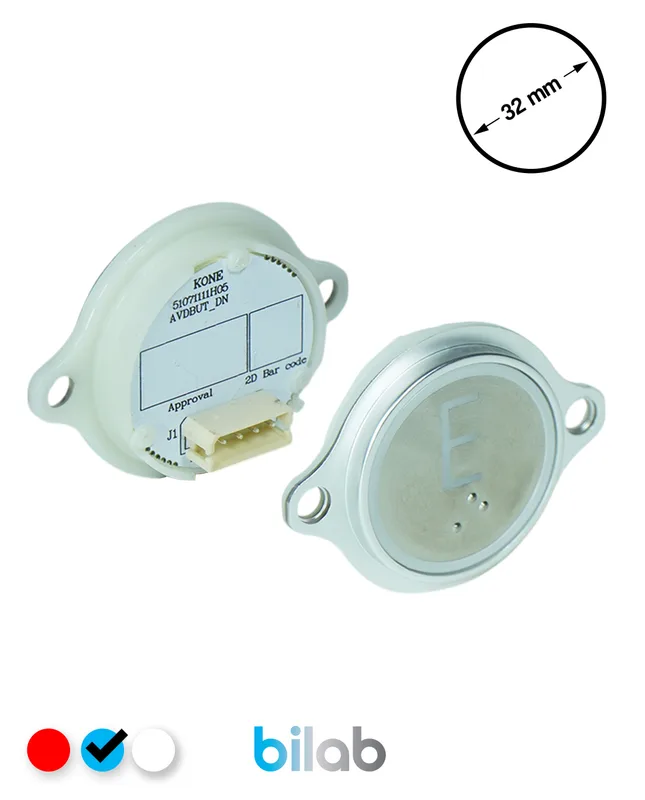 KONE KM863052G065H124 KDS STD BUTON, MAVİ, YUVARLAK, KULAKLI, SBS.E