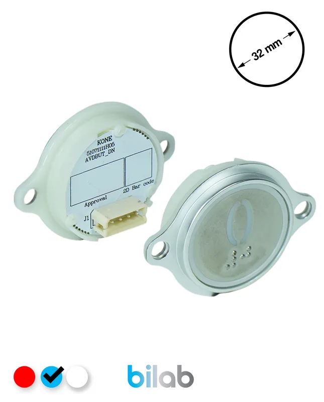 KONE KM863052G065H000 KDS STD BUTON, MAVİ, YUVARLAK, KULAKLI, SBS.0