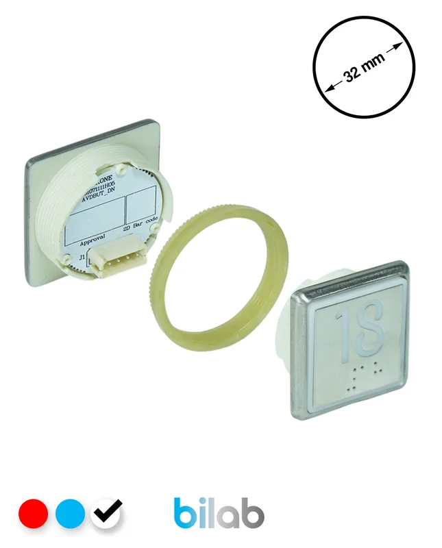 KONE KM863051G081H018 KDS STD BUTON, BEYAZ, KARE, SOMUNLU, SBS.18