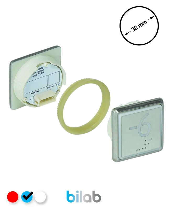 KONE KM863051G065H076 KDS STD BUTON, MAVİ, KARE, SOMUNLU, SBS.-6