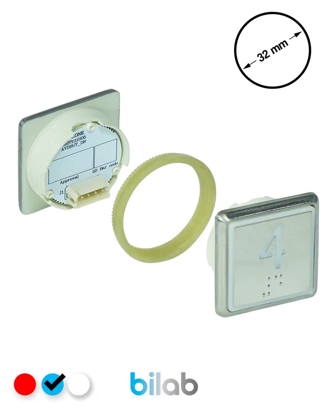 KONE KM863051G065H004 KDS STD BUTON, MAVİ, KARE, SOMUNLU, SBS.4