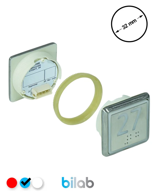 KONE KM863051G065H027 KDS STD BUTON, MAVİ, KARE, SOMUNLU, SBS.27
