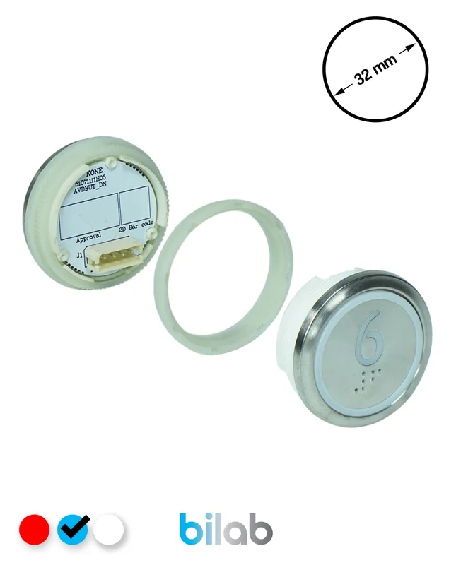 KONE KM863050G065H006 KDS STD BUTON, MAVİ, YUVARLAK, SOMUNLU, SBS.6