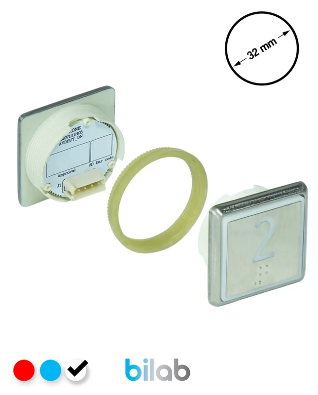 KONE KM863051G081H002 KDS STD BUTON, BEYAZ, KARE, SOMUNLU, SBS.2