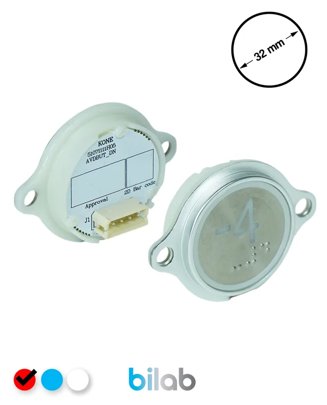 KONE KM863052G069H074 KDS STD BUTON, KIRMIZI, YUVARLAK, KULAKLI, SBS.-4