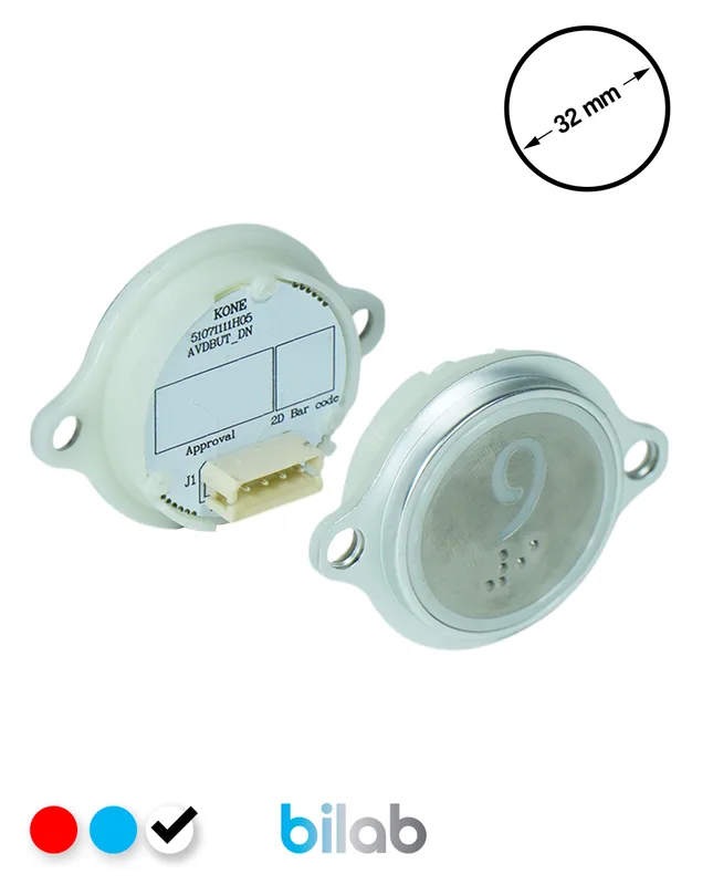 KONE KM863052G081H009 KDS STD BUTON, BEYAZ, YUVARLAK, KULAKLI, SBS.9