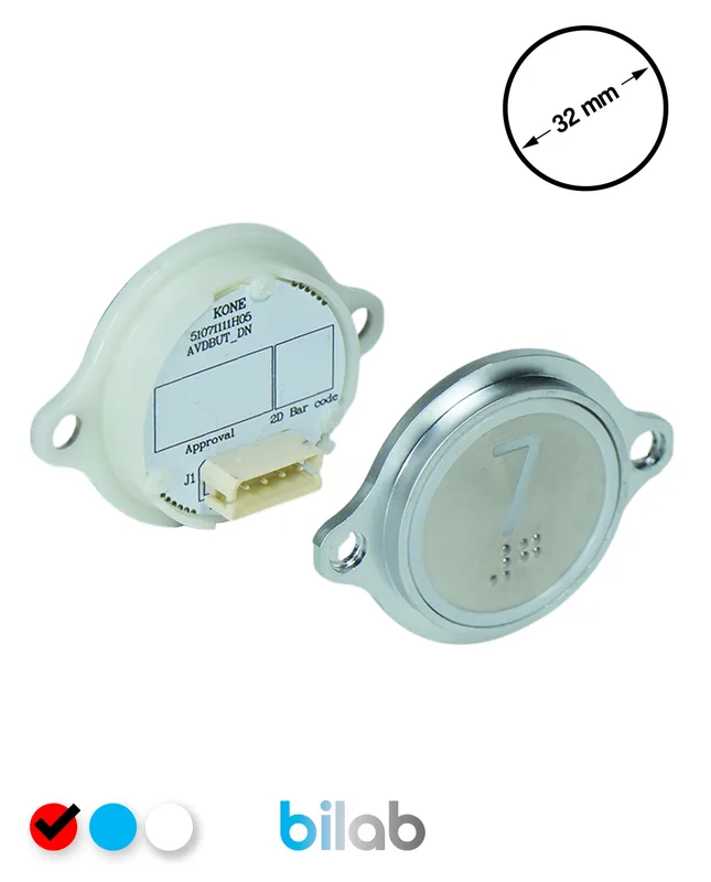 KONE KM863052G069H007 KDS STD BUTON, KIRMIZI, YUVARLAK, KULAKLI, SBS.7