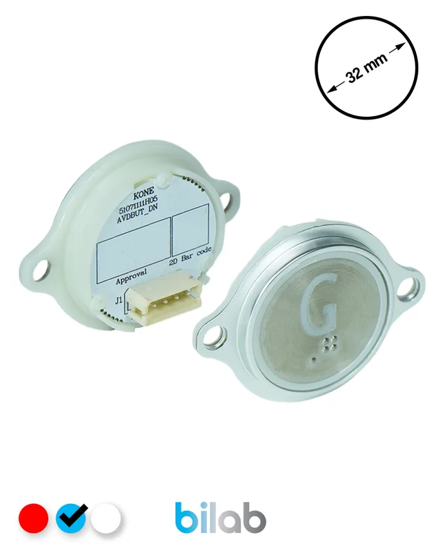 KONE KM863052G065H126 KDS STD BUTON, MAVİ, YUVARLAK, KULAKLI, SBS.G