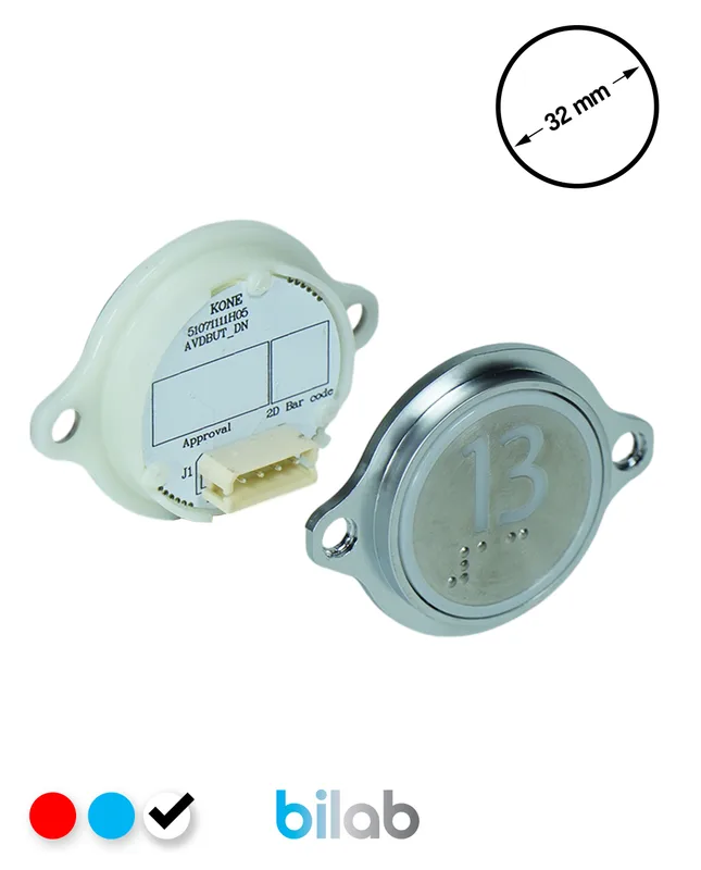 KONE KM863052G081H013 KDS STD BUTON, BEYAZ, YUVARLAK, KULAKLI, SBS.13