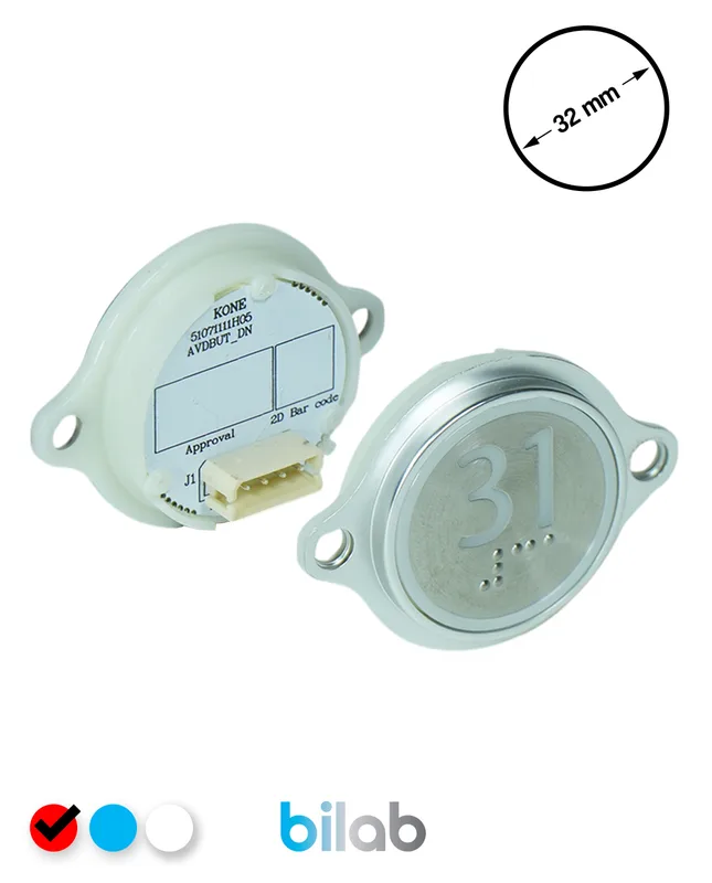 KONE KM863052G069H031 KDS STD BUTON, KIRMIZI, YUVARLAK, KULAKLI, SBS.31