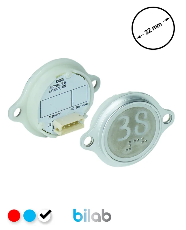 KONE KM863052G081H038 KDS STD BUTON, BEYAZ, YUVARLAK, KULAKLI, SBS.38