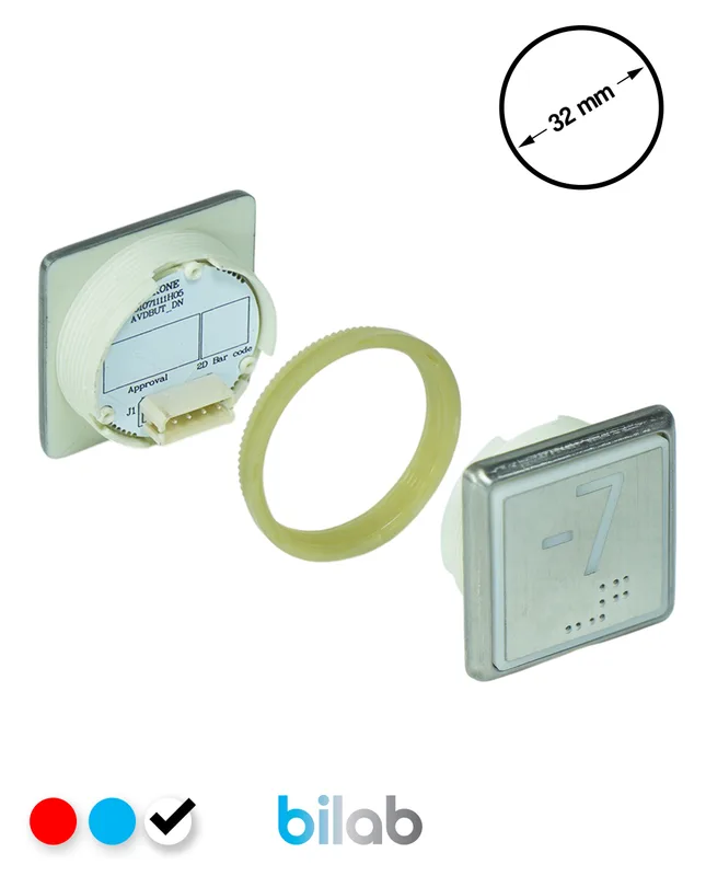 KONE KM863051G081H077 KDS STD BUTON, BEYAZ, KARE, SOMUNLU, SBS.-7