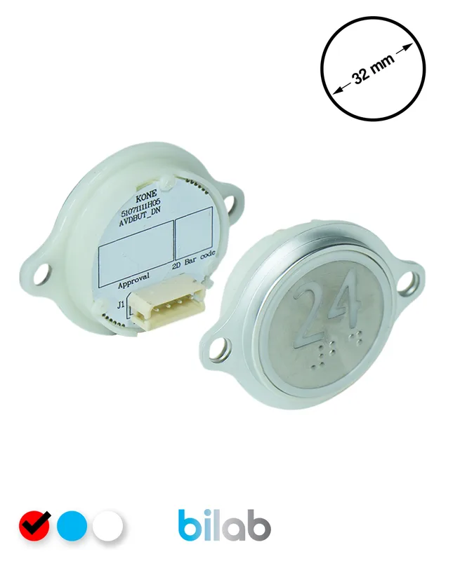 KONE KM863052G069H024 KDS STD BUTON, KIRMIZI, YUVARLAK, KULAKLI, SBS.24
