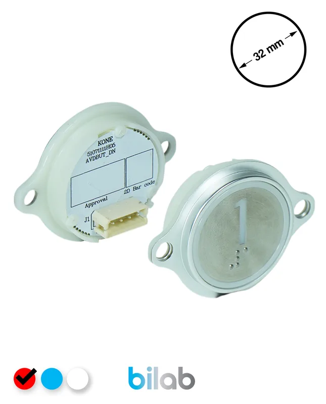 KONE KM863052G069H001 KDS STD BUTON, KIRMIZI, YUVARLAK, KULAKLI, SBS.1