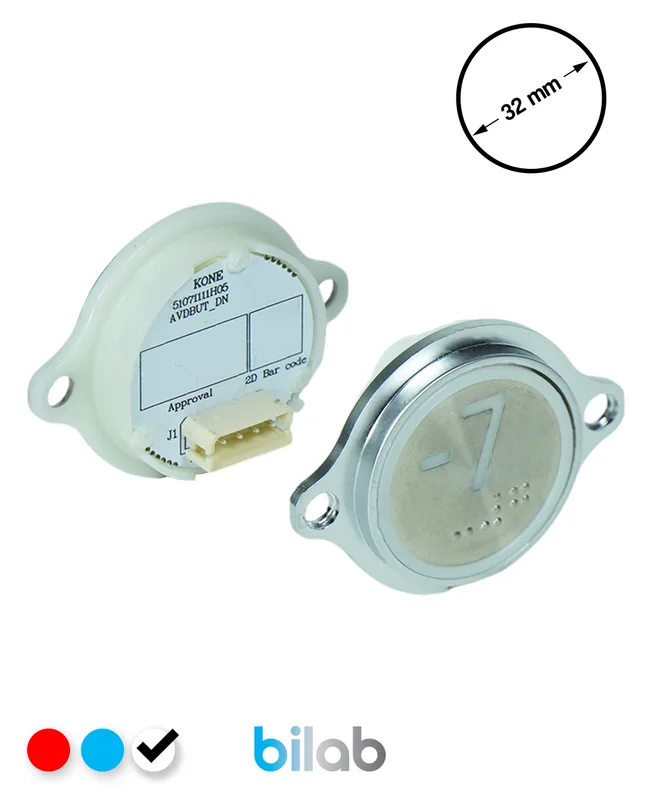 KONE KM863052G081H077 KDS STD BUTON, BEYAZ, YUVARLAK, KULAKLI, SBS.-7