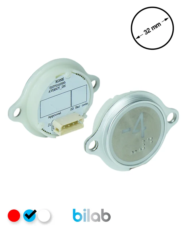 KONE KM863052G065H074 KDS STD BUTON, MAVİ, YUVARLAK, KULAKLI, SBS.-4