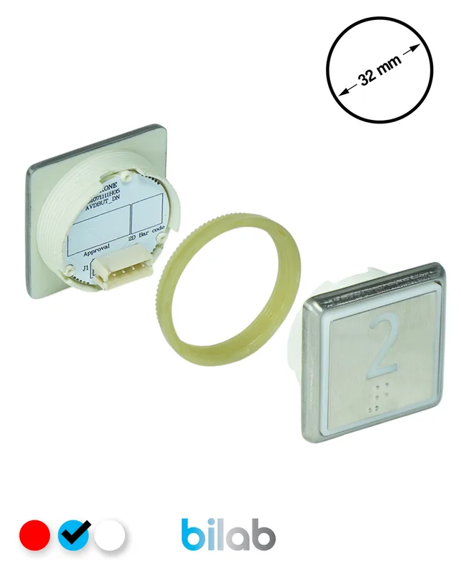 KONE KM863051G065H002 KDS STD BUTON, MAVİ, KARE, SOMUNLU, SBS.2