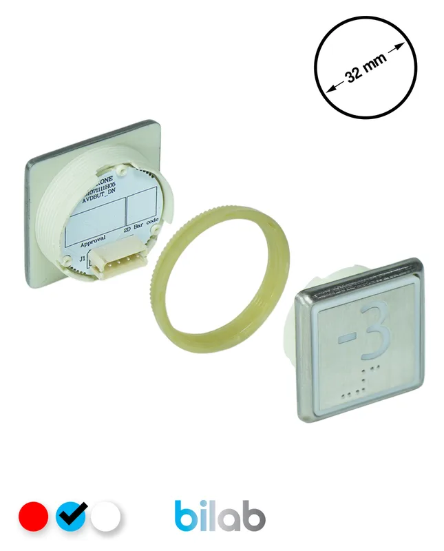 KONE KM863051G065H073 KDS STD BUTON, MAVİ, KARE, SOMUNLU, SBS.-3