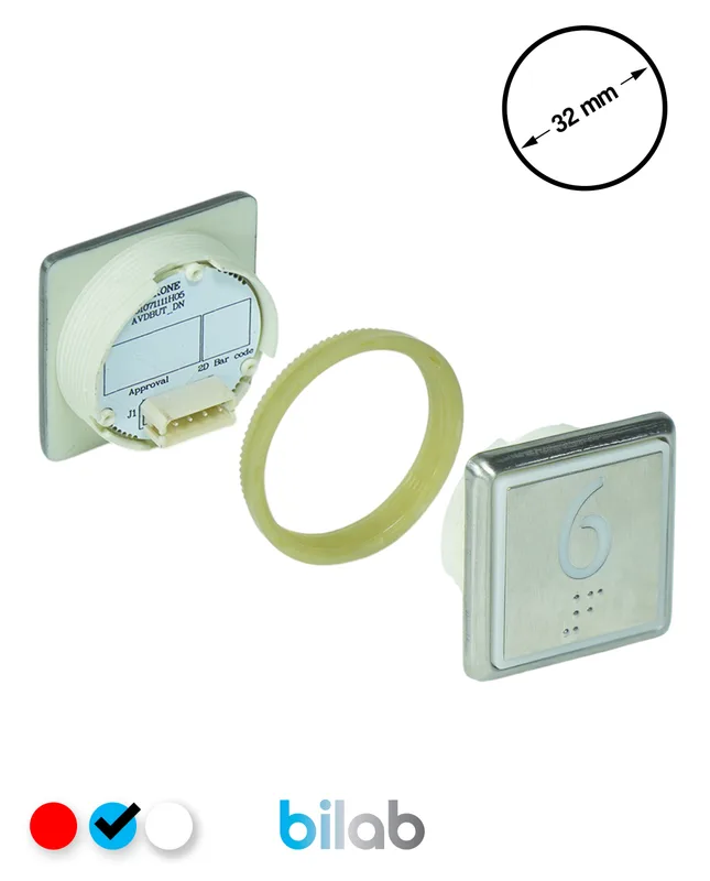 KONE KM863051G065H006 KDS STD BUTON, MAVİ, KARE, SOMUNLU, SBS.6