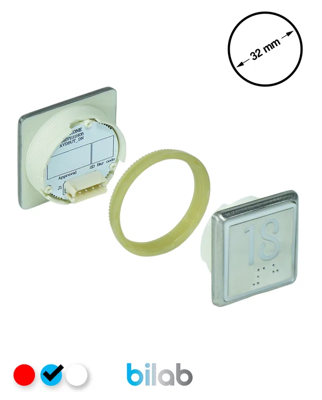 KONE KM863051G065H018 KDS STD BUTON, MAVİ, KARE, SOMUNLU, SBS.18