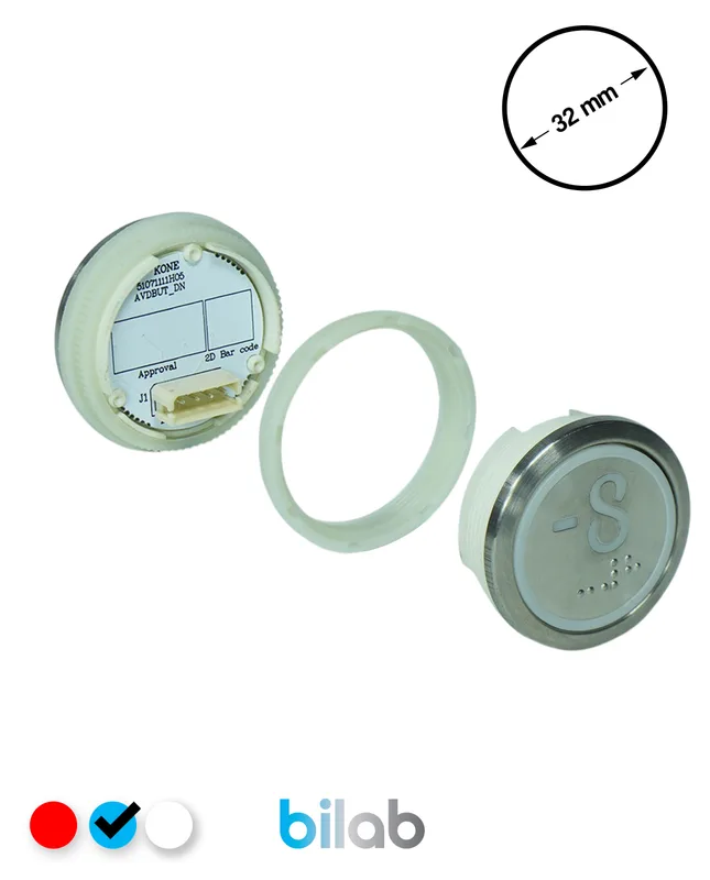 KONE KM863050G065H078 KDS STD BUTON, MAVİ, YUVARLAK, SOMUNLU, SBS.-8