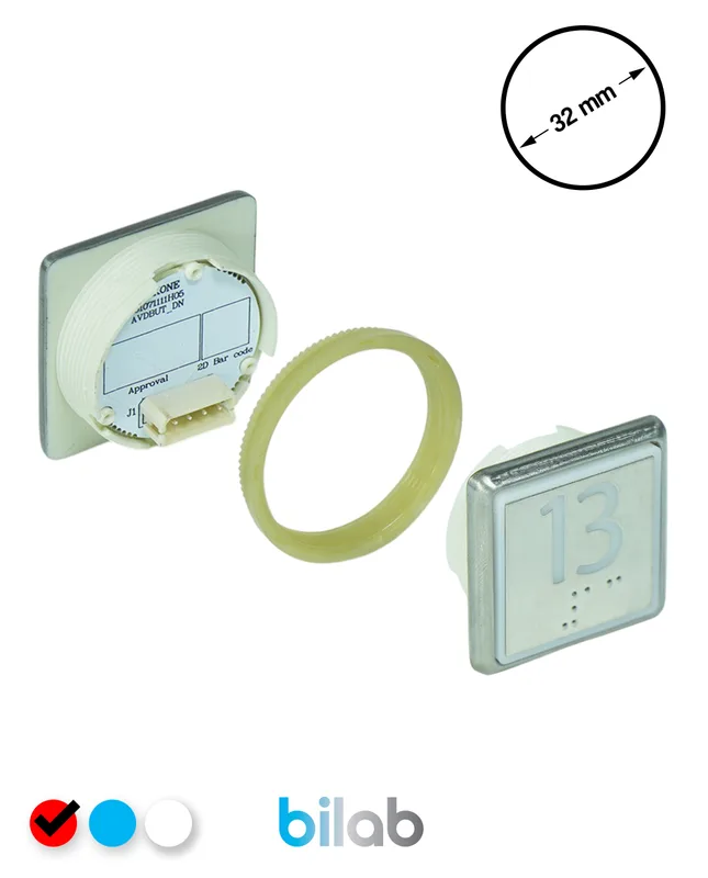 KONE KM863051G069H013 KDS STD BUTON, KIRMIZI, KARE, SOMUNLU, SBS.13