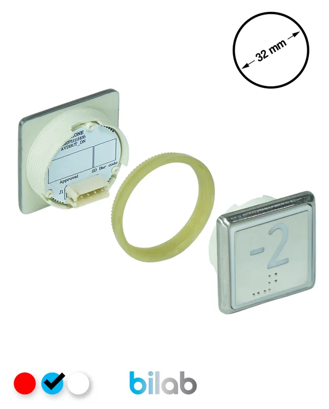 KONE KM863051G065H072 KDS STD BUTON, MAVİ, KARE, SOMUNLU, SBS.-2