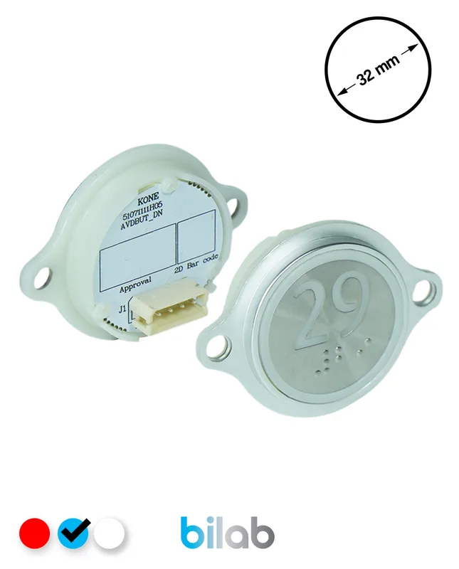 KONE KM863052G065H029 KDS STD BUTON, MAVİ, YUVARLAK, KULAKLI, SBS.29