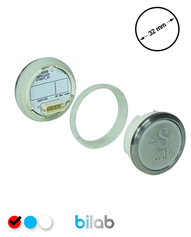 KONE KM863050G069H078 KDS STD BUTON, KIRMIZI, YUVARLAK, SOMUNLU, SBS.-8