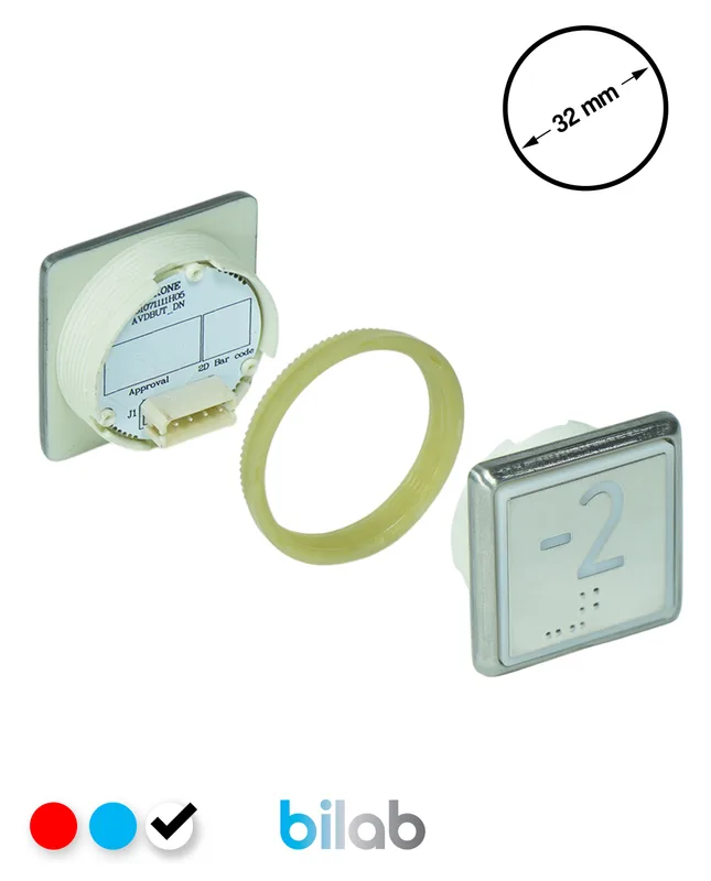 KONE KM863051G081H072 KDS STD BUTON, BEYAZ, KARE, SOMUNLU, SBS.-2